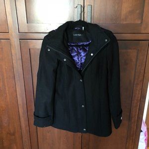 Calvin Klein black pea coat 8 M